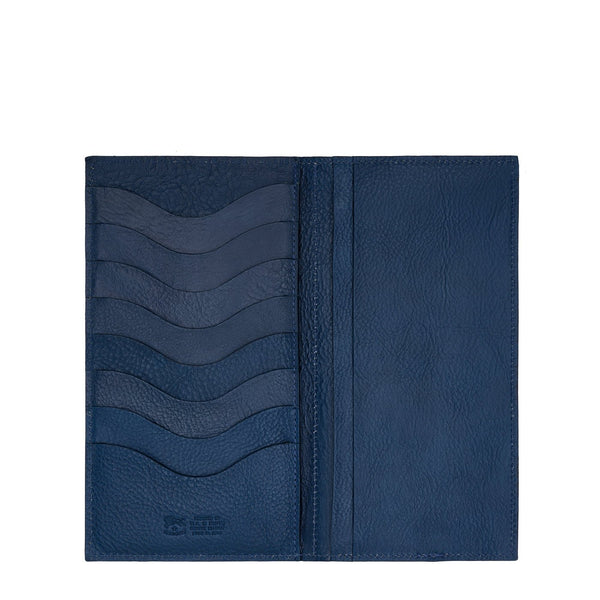 "Portafoglio in pelle colore blu"