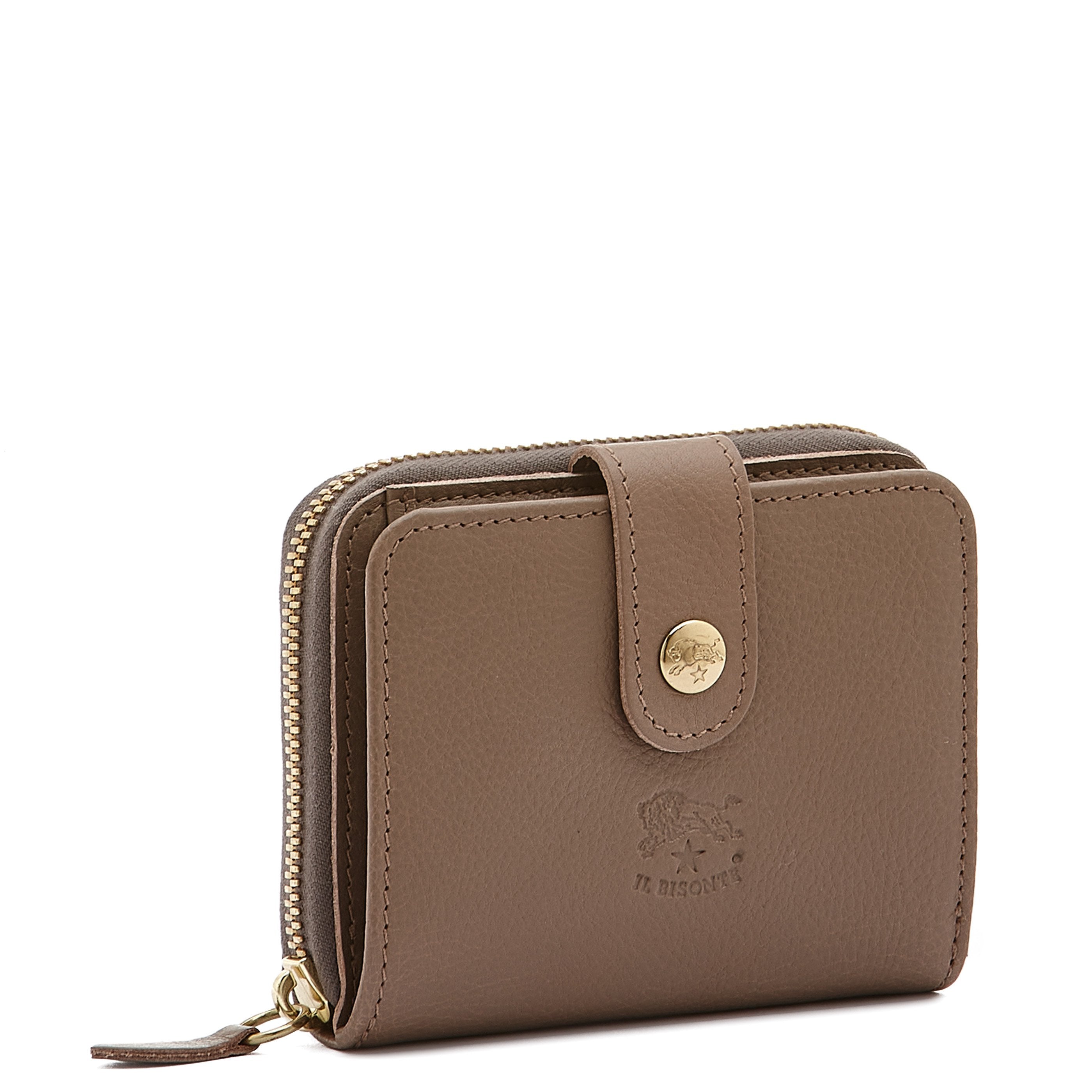 Women's wallet in calf leather color light grey