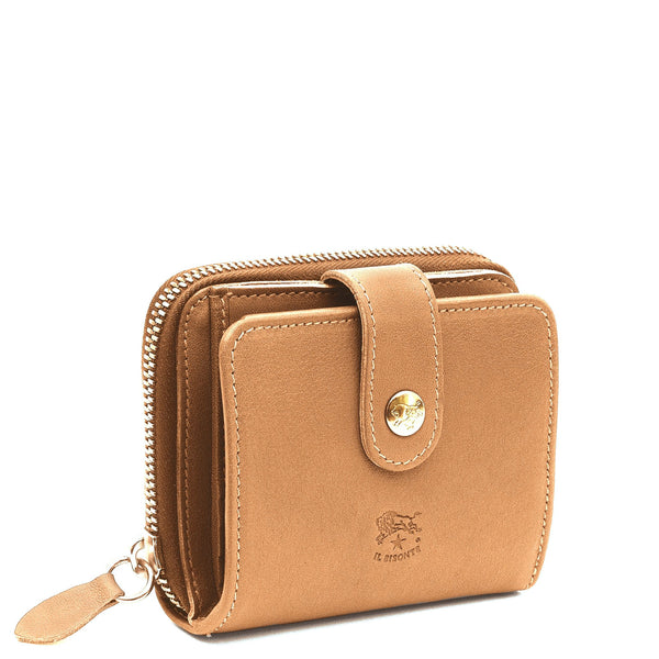 Women's wallet in calf leather color natural