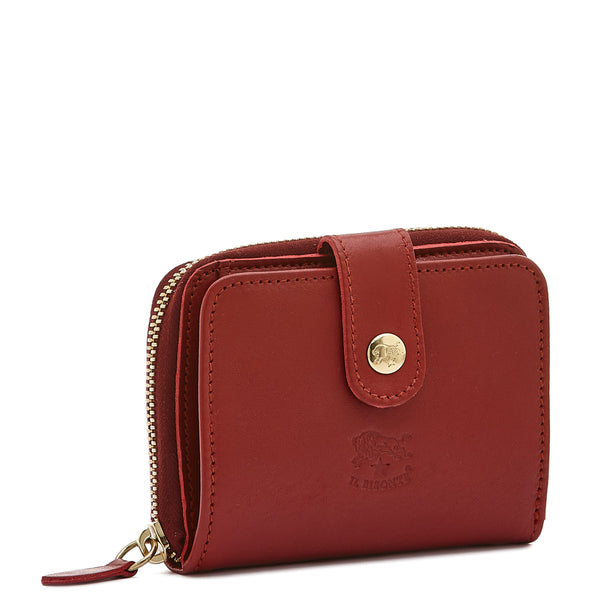 Women's wallet in calf leather color red