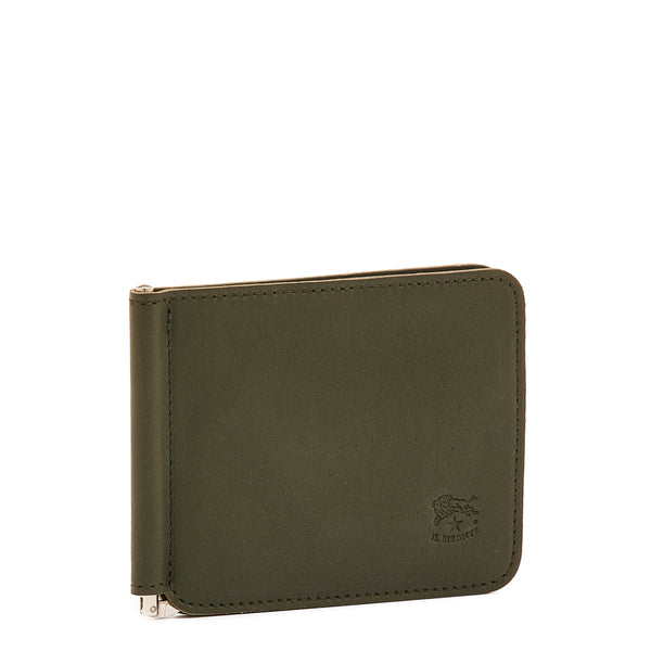Men's wallet in vintage leather color forest