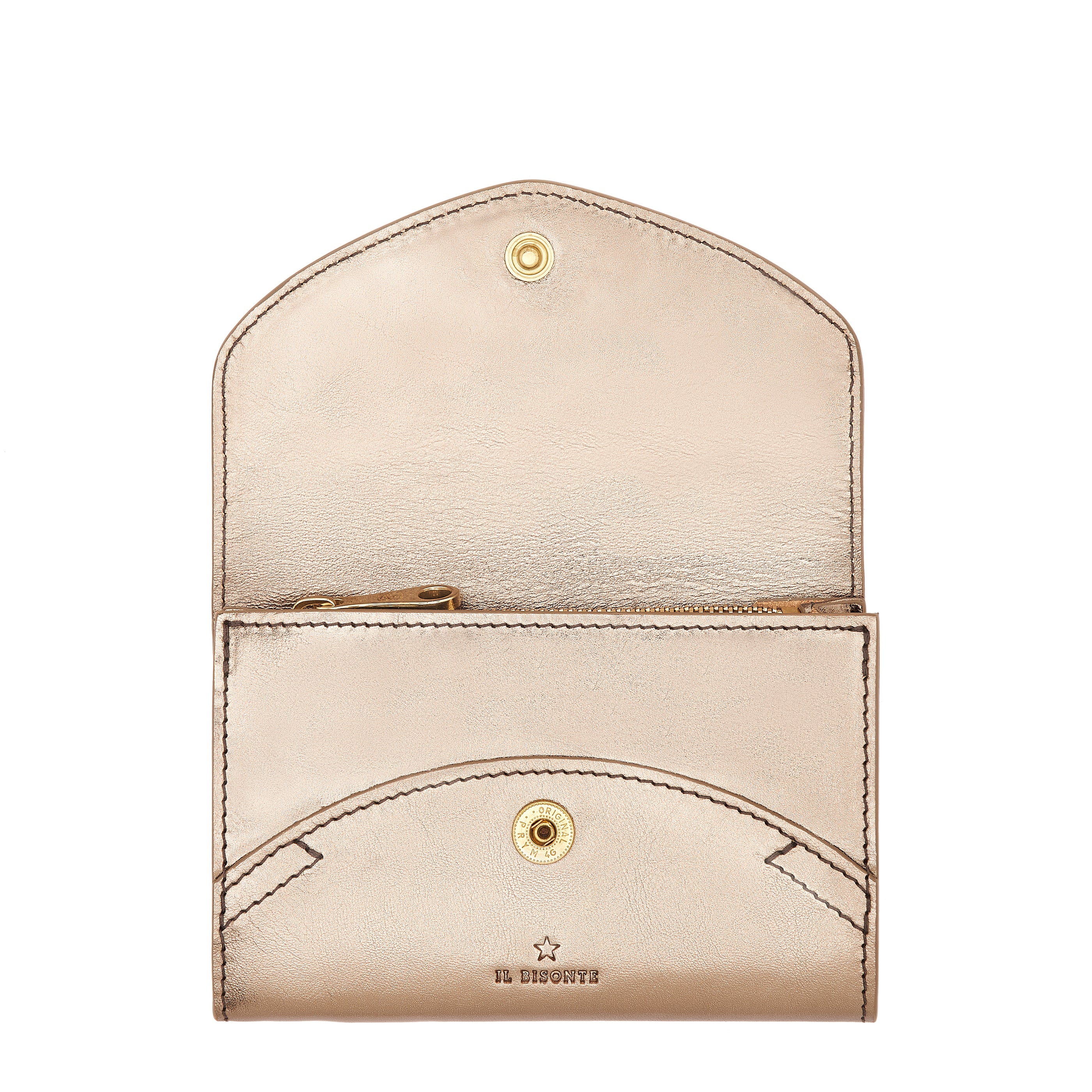 Esperia | Women's wallet in metallic leather color metallic bronze