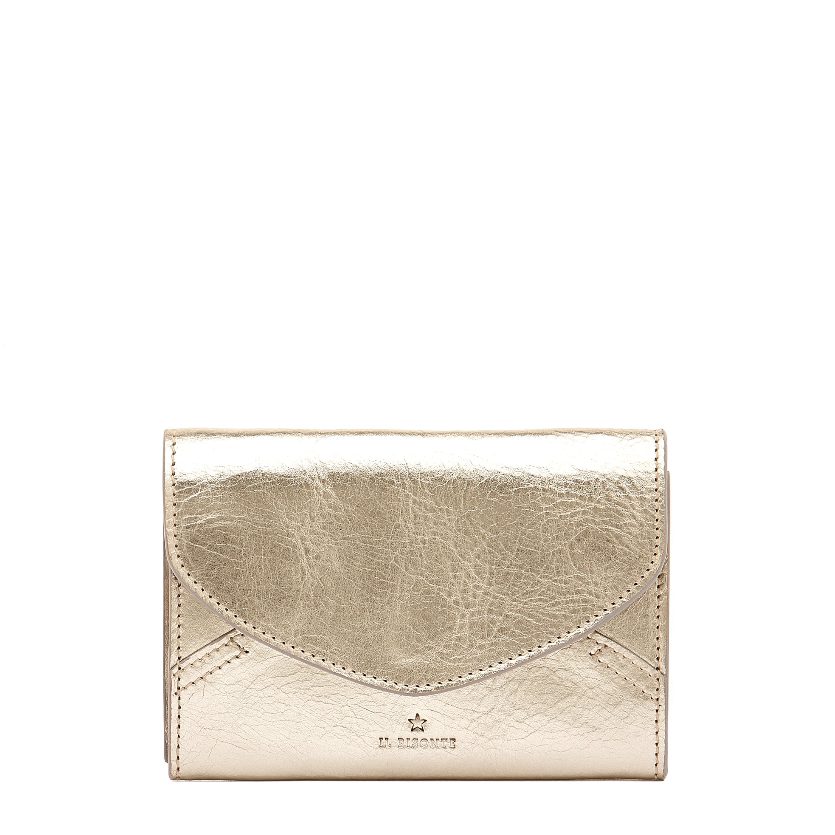 Esperia | Women's wallet in metallic leather color metallic platinum
