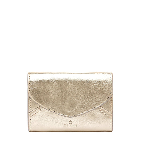 Esperia | Women's wallet in metallic leather color metallic platinum