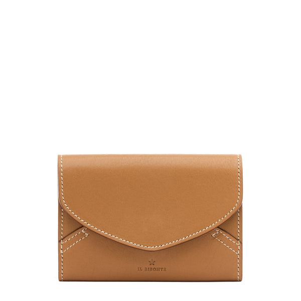 Esperia | Women's wallet in leather color gianduia — 
front view
