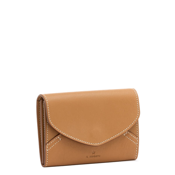 Esperia | Women's wallet in leather color gianduia — 
side view
