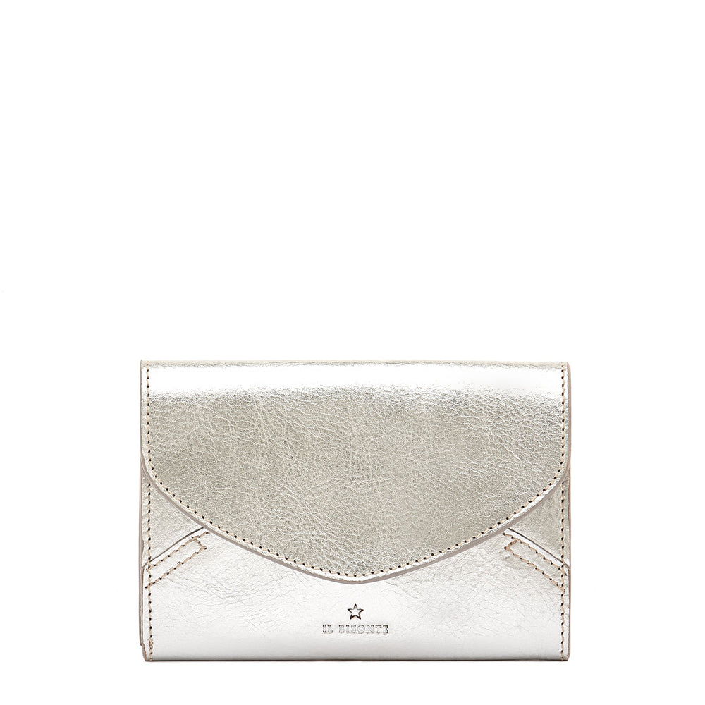 Esperia | Women's wallet in metallic leather color metallic silver