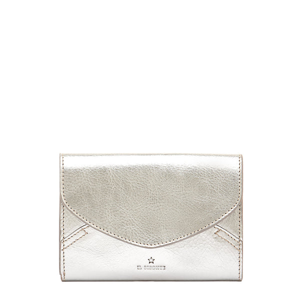 Esperia | Women's wallet in metallic leather color metallic silver