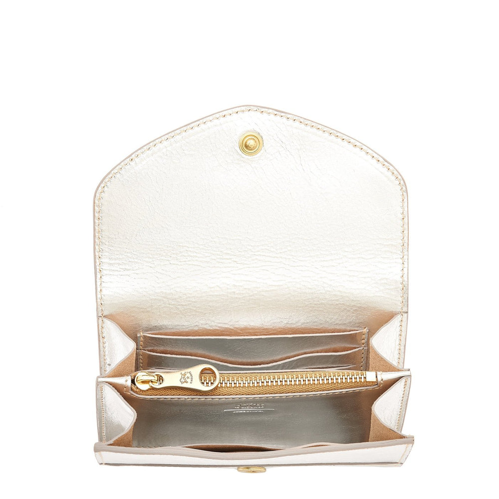 Esperia | Women's wallet in metallic leather color metallic silver