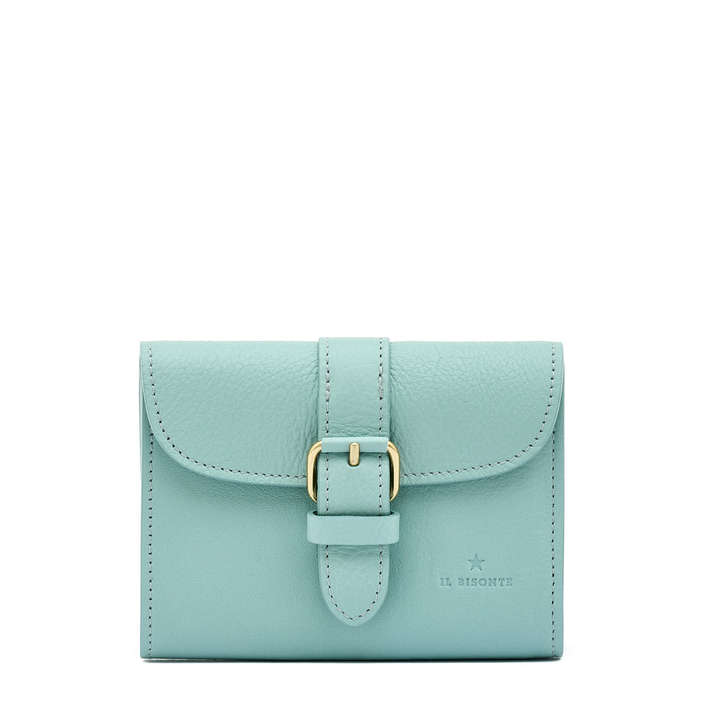 Linea 1990 | Portafoglio da donna in pelle colore celeste botticelli