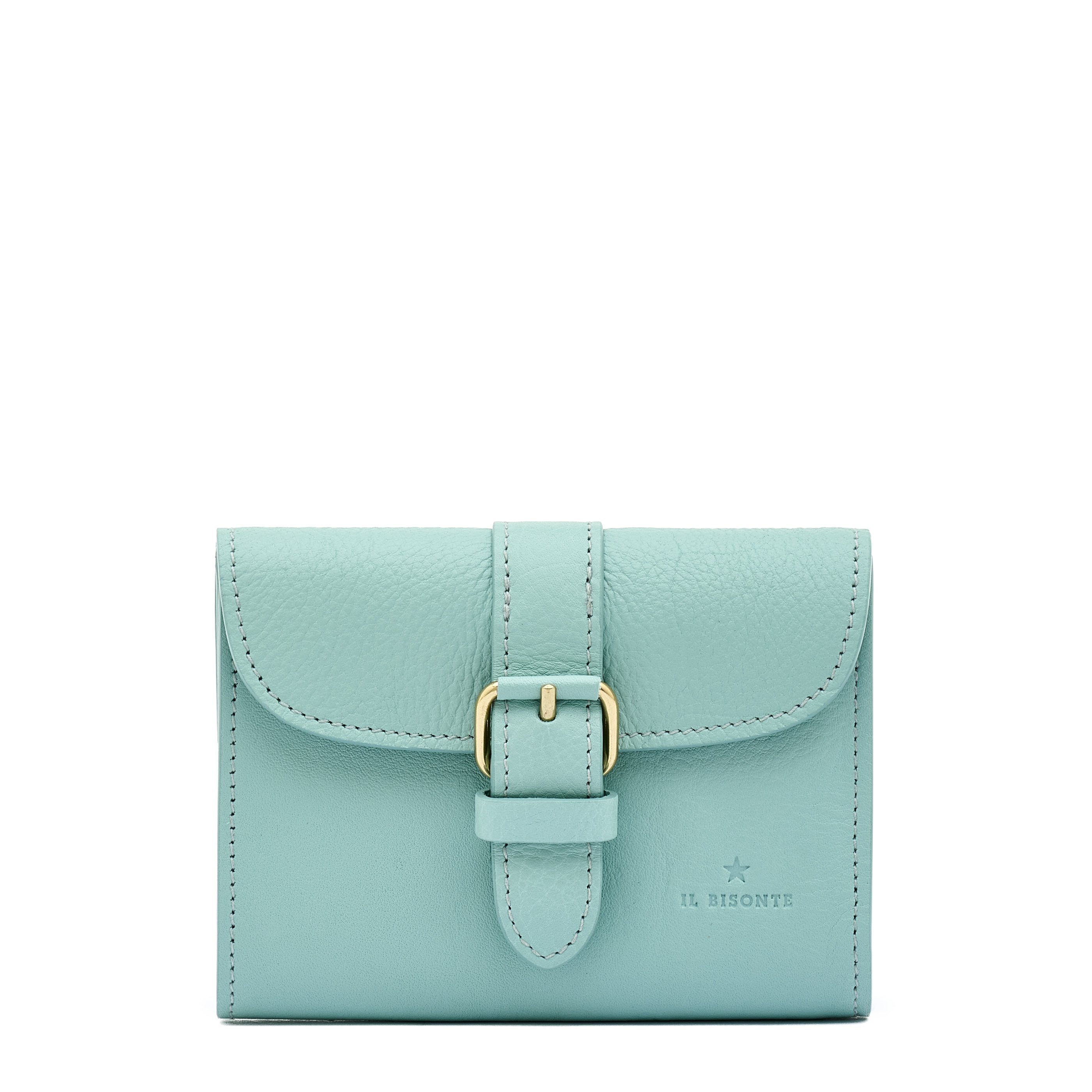 Linea 1990 | Portafoglio da donna in pelle colore celeste botticelli