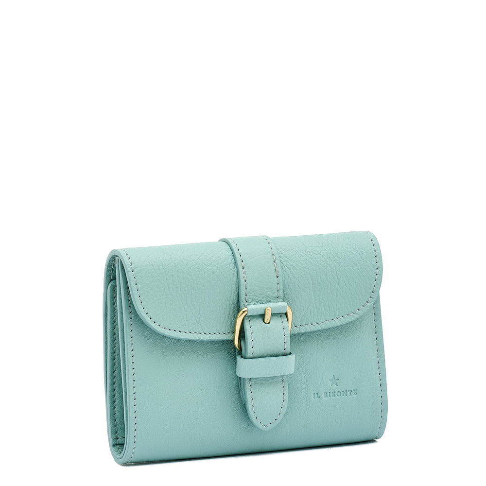 Linea 1990 | Portafoglio da donna in pelle colore celeste botticelli