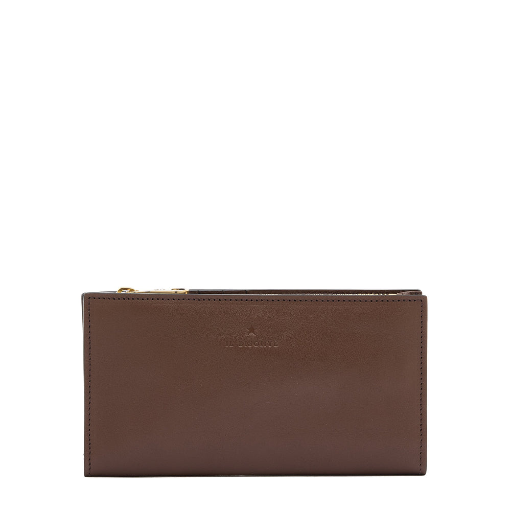Storia | Women's wallet in leather color brown tabacco — 
front view
 — 1 of 4
