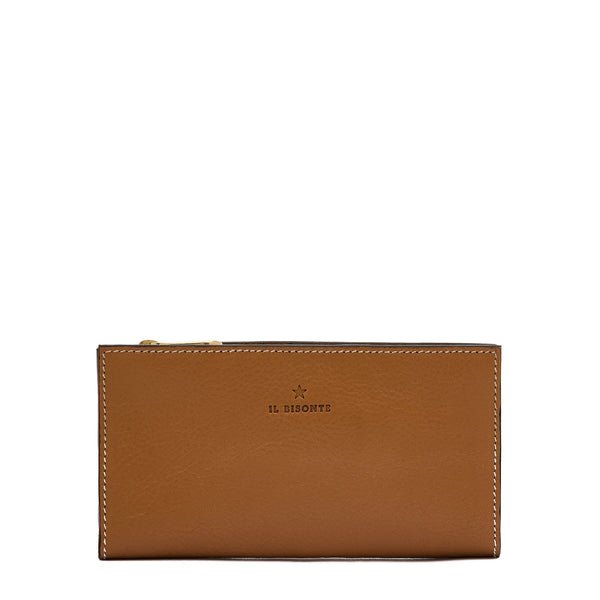 Storia | Portefeuille pour femme en cuir couleur gianduia — 
front view
