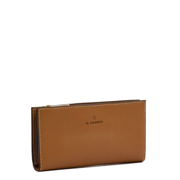 Storia | Portefeuille pour femme en cuir couleur gianduia — 
side view
