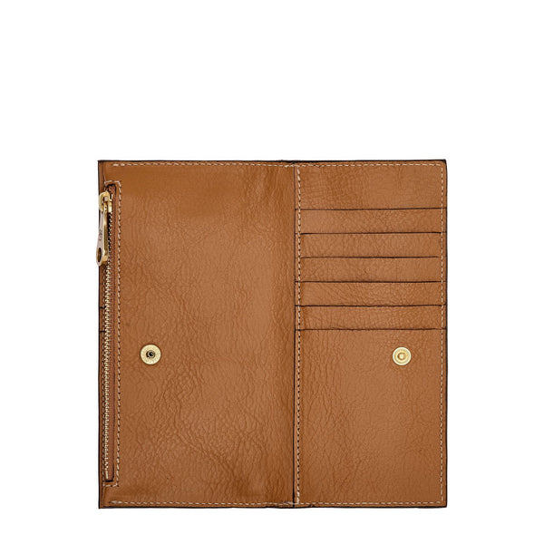 Storia | Portefeuille pour femme en cuir couleur gianduia