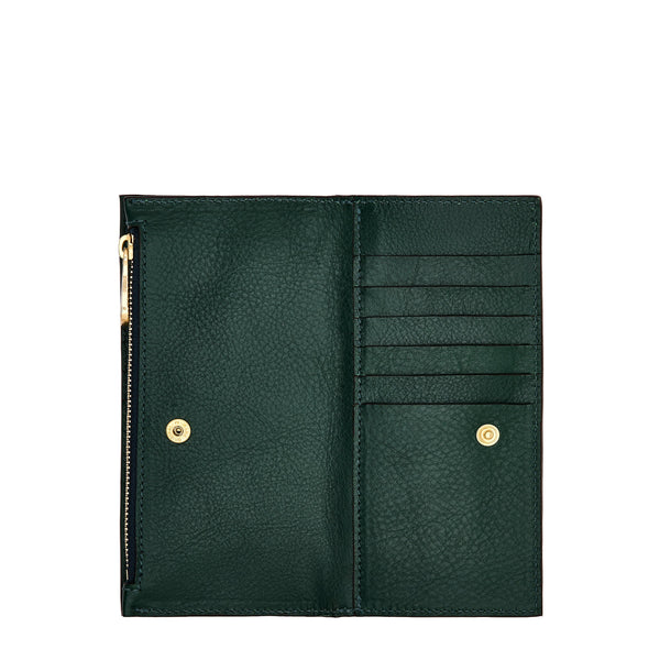 Storia | Portefeuille pour femme en cuir couleur vert oleandro