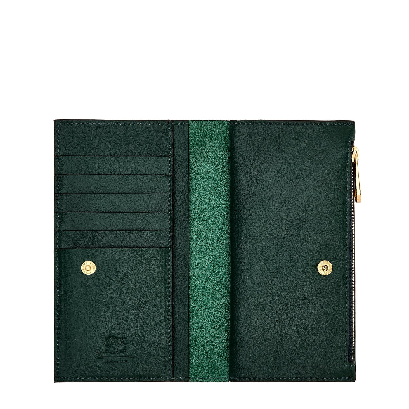 Storia | Portafoglio da donna in pelle colore verde oleandro — 
interior detail view
 — 4 of 4