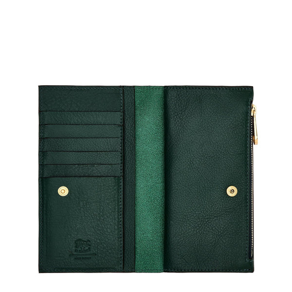 Storia | Portefeuille pour femme en cuir couleur vert oleandro