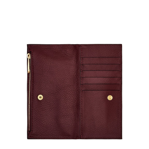 Storia | Portefeuille pour femme en cuir couleur cerise noire