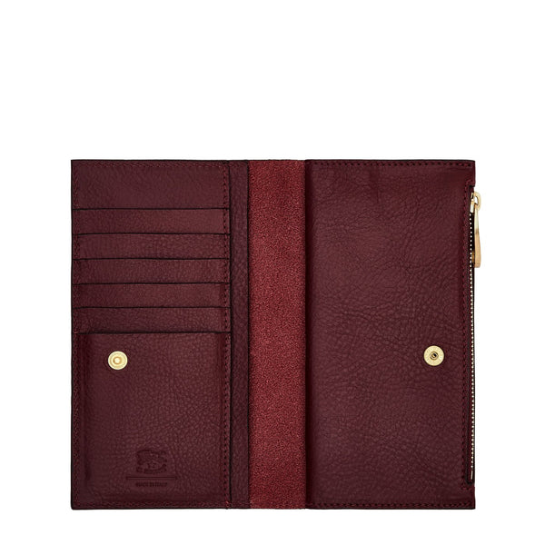 Storia | Portefeuille pour femme en cuir couleur cerise noire