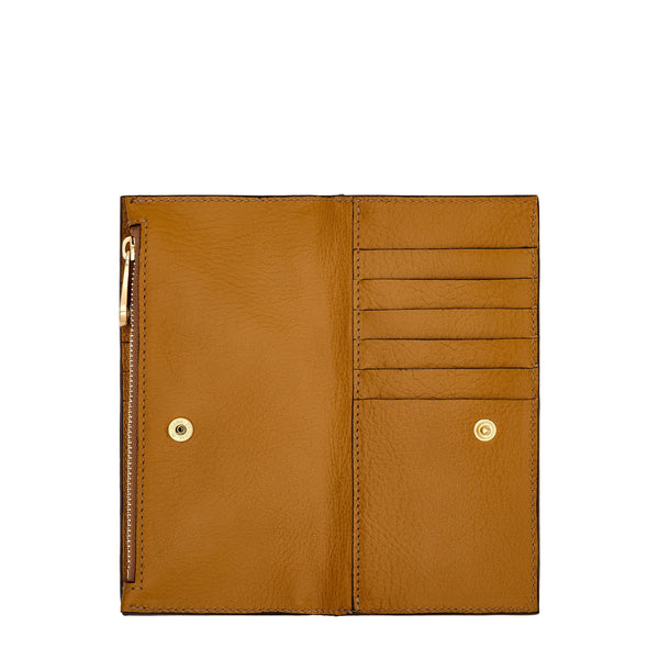 Storia | Portefeuille pour femme en cuir couleur jaune narciso