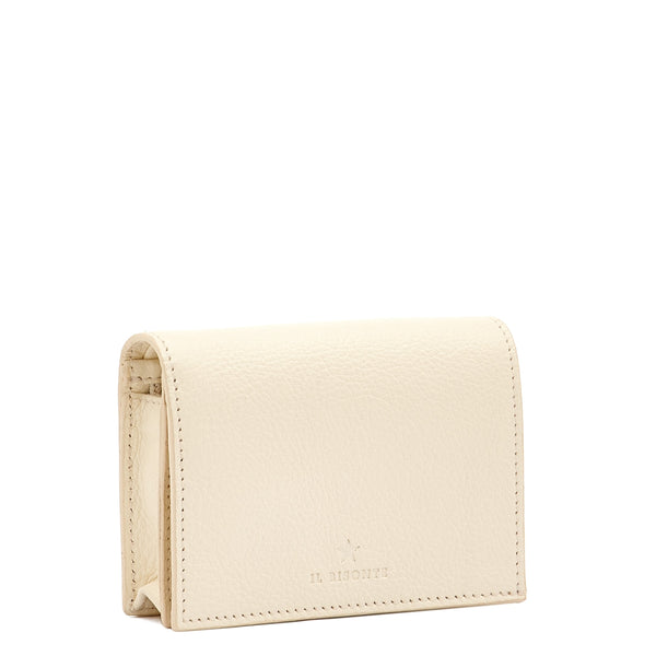Oliveta | Women's small wallet in leather color milk
