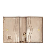 Oliveta | Women's small wallet in metallic leather color metallic bronze