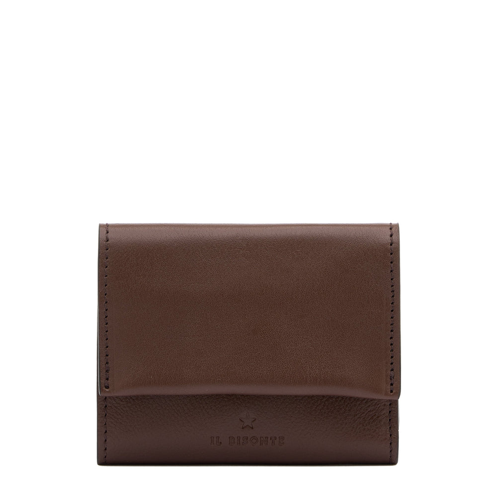 Anna | Portafoglio piccolo da donna in pelle colore marrone tabacco — 
front view
 — 1 of 5