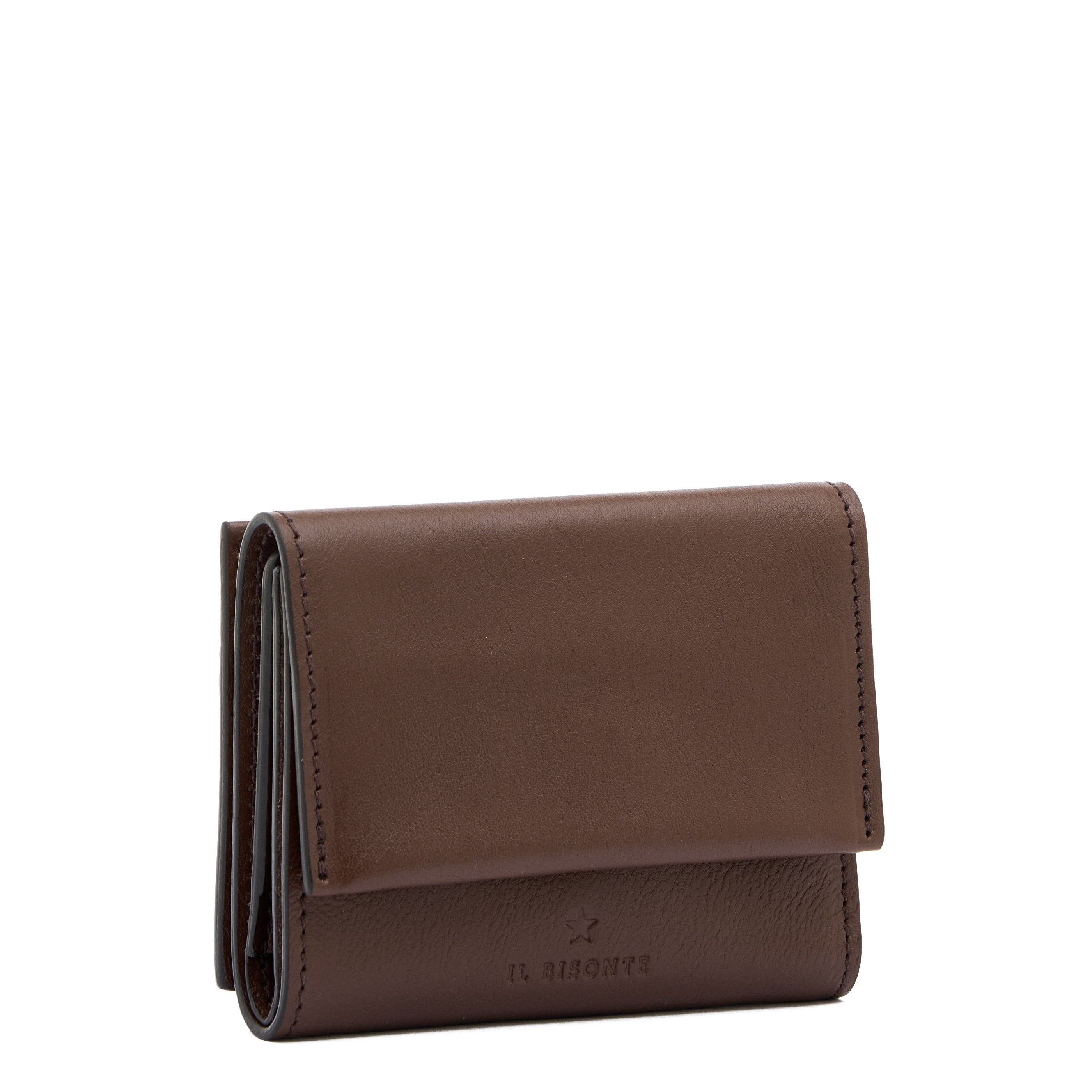 Anna | Portafoglio piccolo da donna in pelle colore marrone tabacco — 
side view
 — 2 of 5