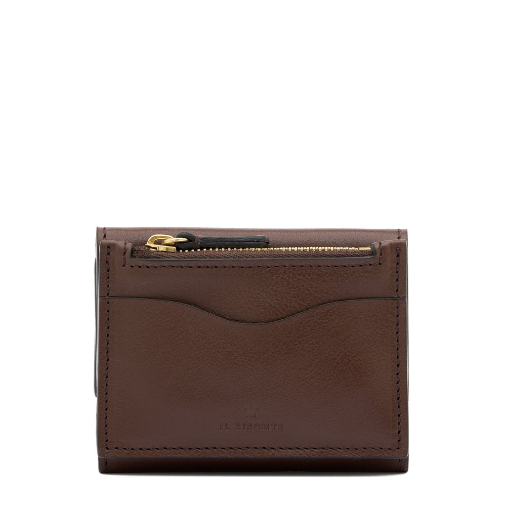 Anna | Portafoglio piccolo da donna in pelle colore marrone tabacco — 
back or detail view
 — 3 of 5