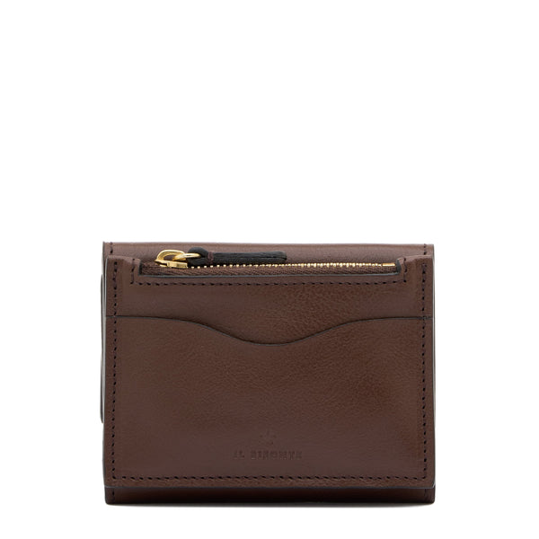 Anna | Portafoglio piccolo da donna in pelle colore marrone tabacco