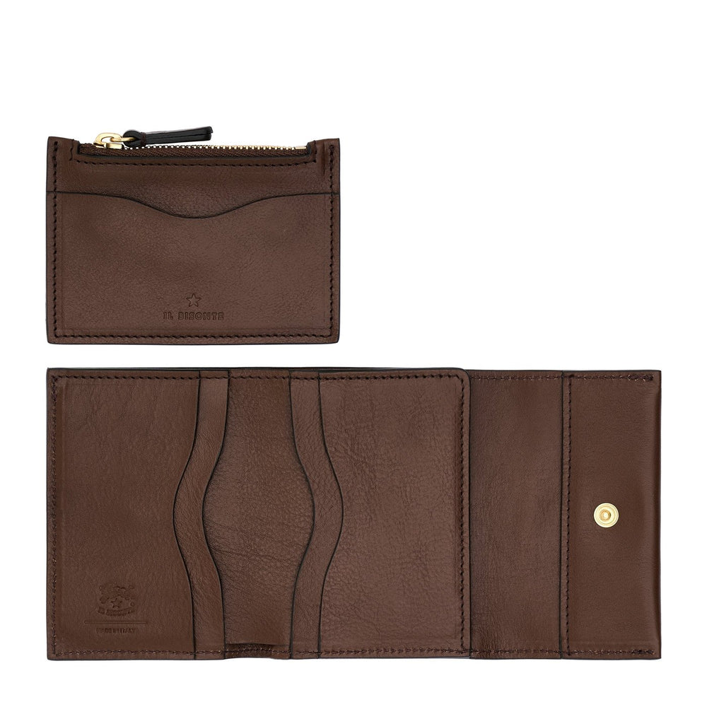 Anna | Portafoglio piccolo da donna in pelle colore marrone tabacco — 
interior detail view
 — 4 of 5
