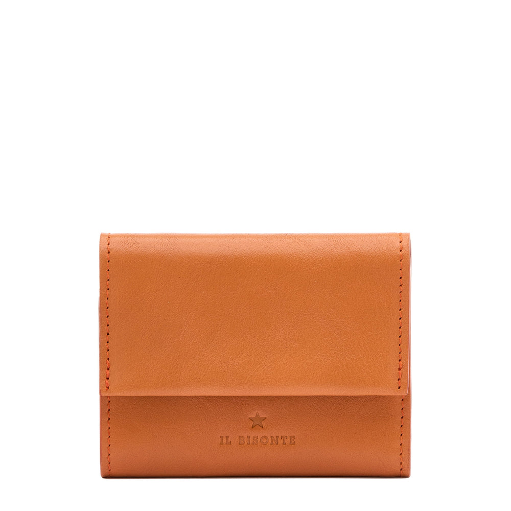 Anna | Women's small wallet in leather color caramel
