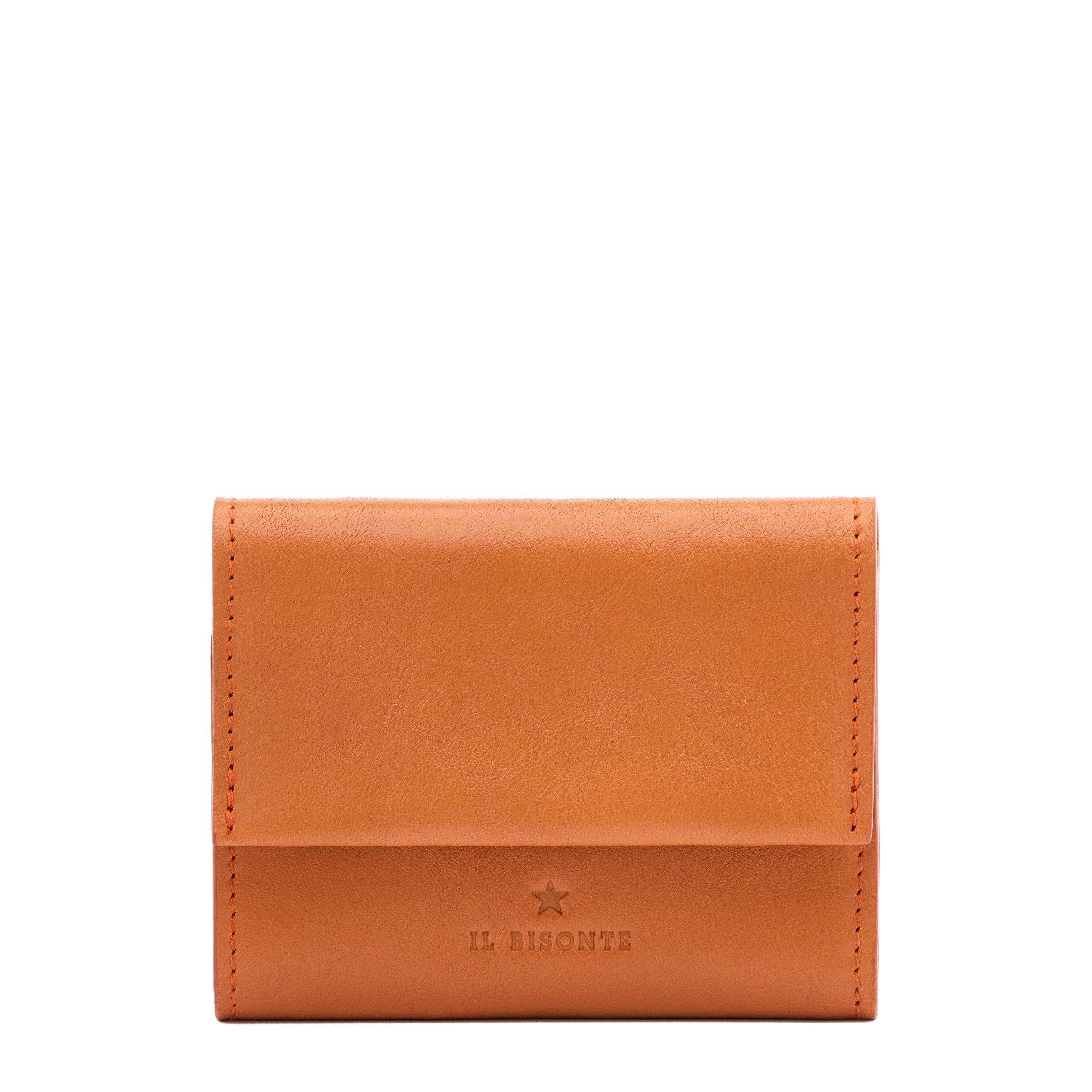 Anna | Women's small wallet in leather color caramel