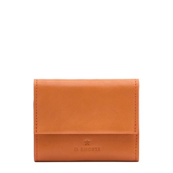 Anna | Women's small wallet in leather color caramel
