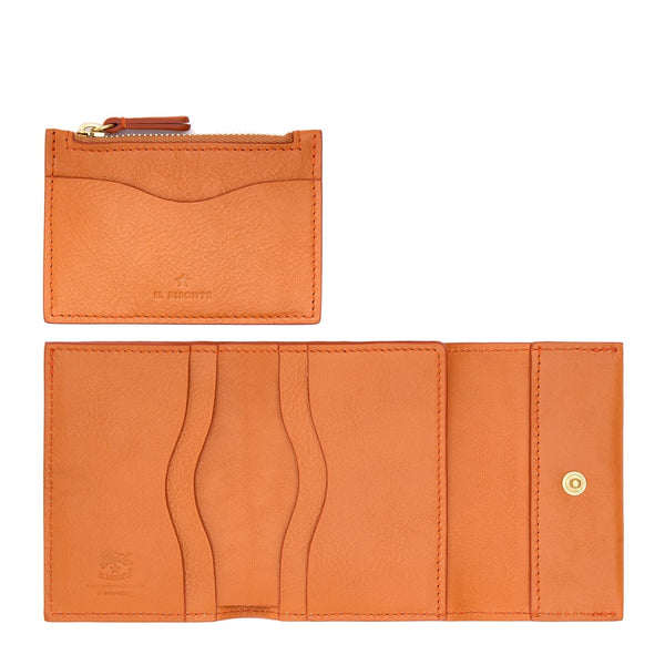 Anna | Women's small wallet in leather color caramel