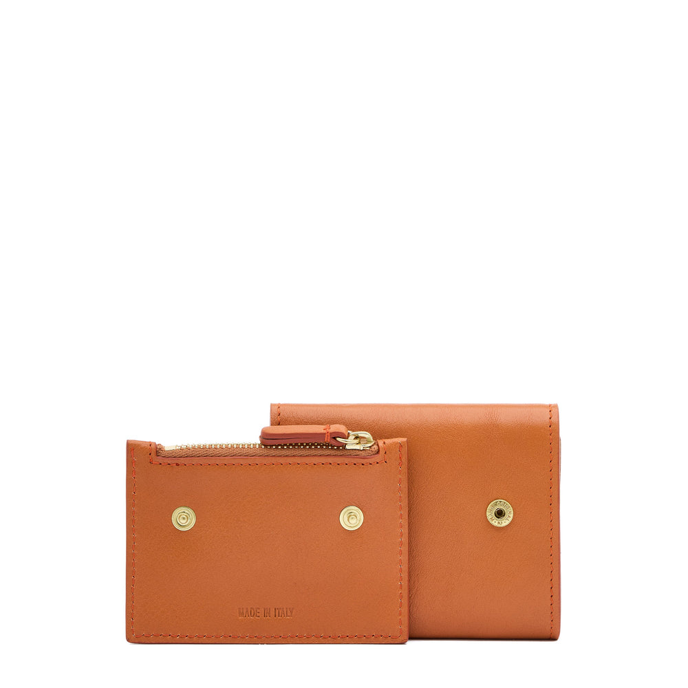 Anna | Women's small wallet in leather color caramel