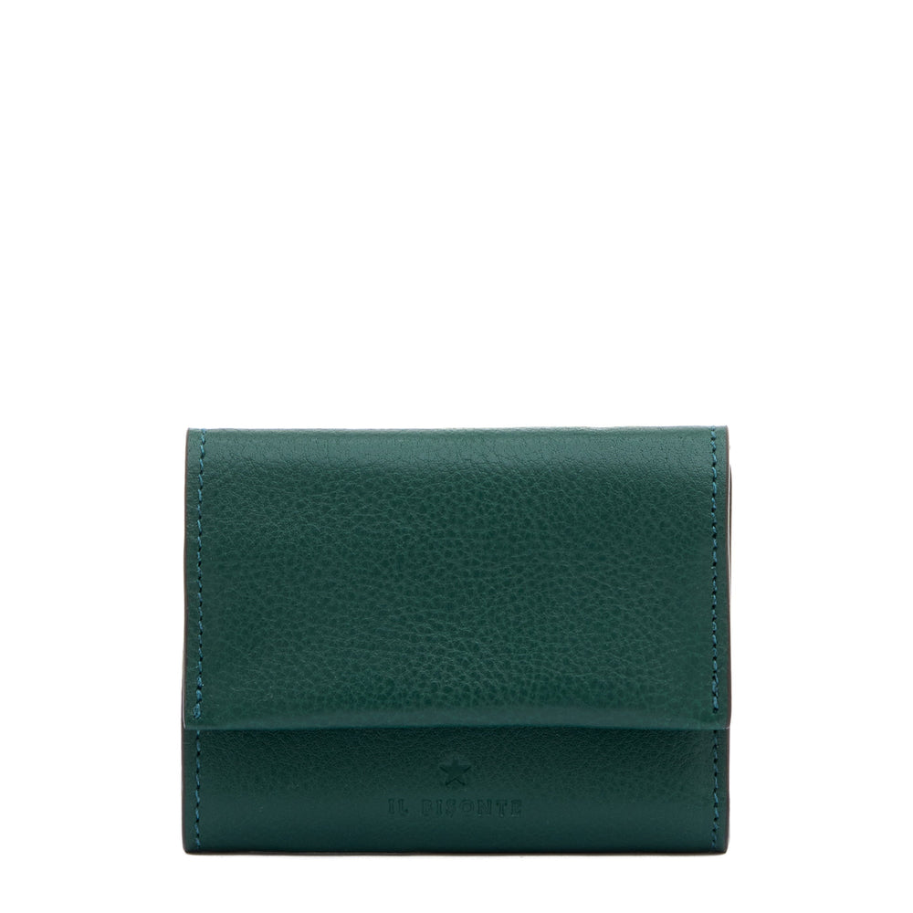 Anna | Portafoglio piccolo da donna in pelle colore verde oleandro — 
front view
 — 1 of 5