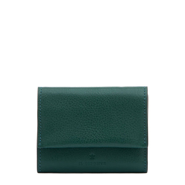 Anna | Portafoglio piccolo da donna in pelle colore verde oleandro — 
front view
