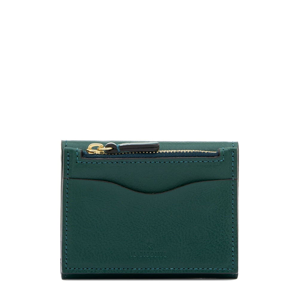 Anna | Portafoglio piccolo da donna in pelle colore verde oleandro — 
back or detail view
 — 3 of 5