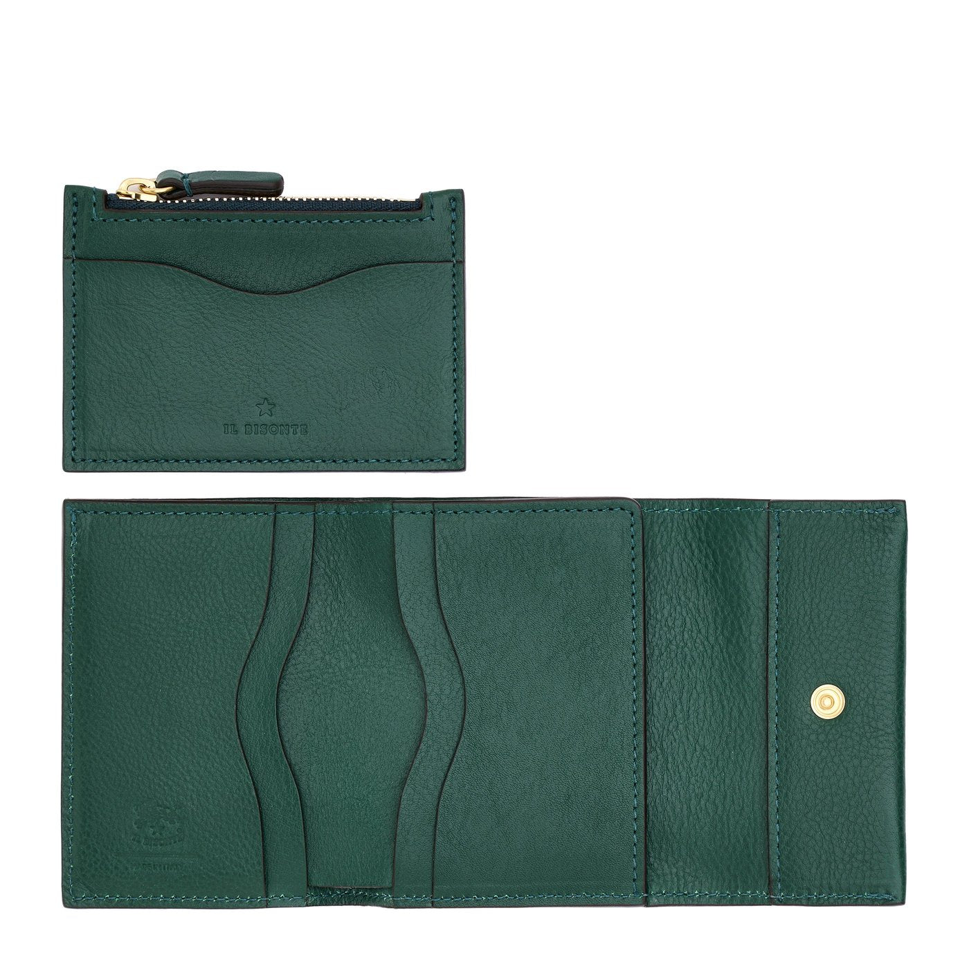 Anna | Portafoglio piccolo da donna in pelle colore verde oleandro — 
interior detail view
 — 4 of 5
