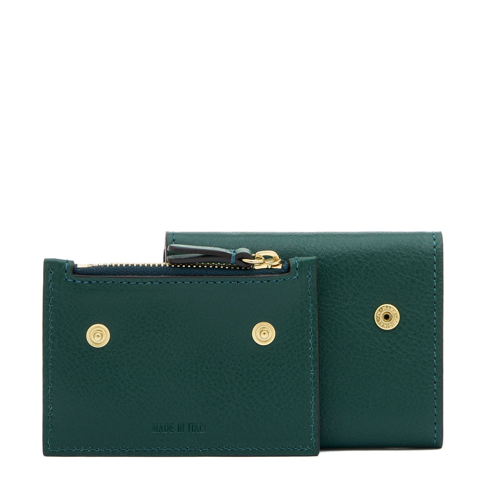 Anna | Portafoglio piccolo da donna in pelle colore verde oleandro — 
product detail view
 — 5 of 5