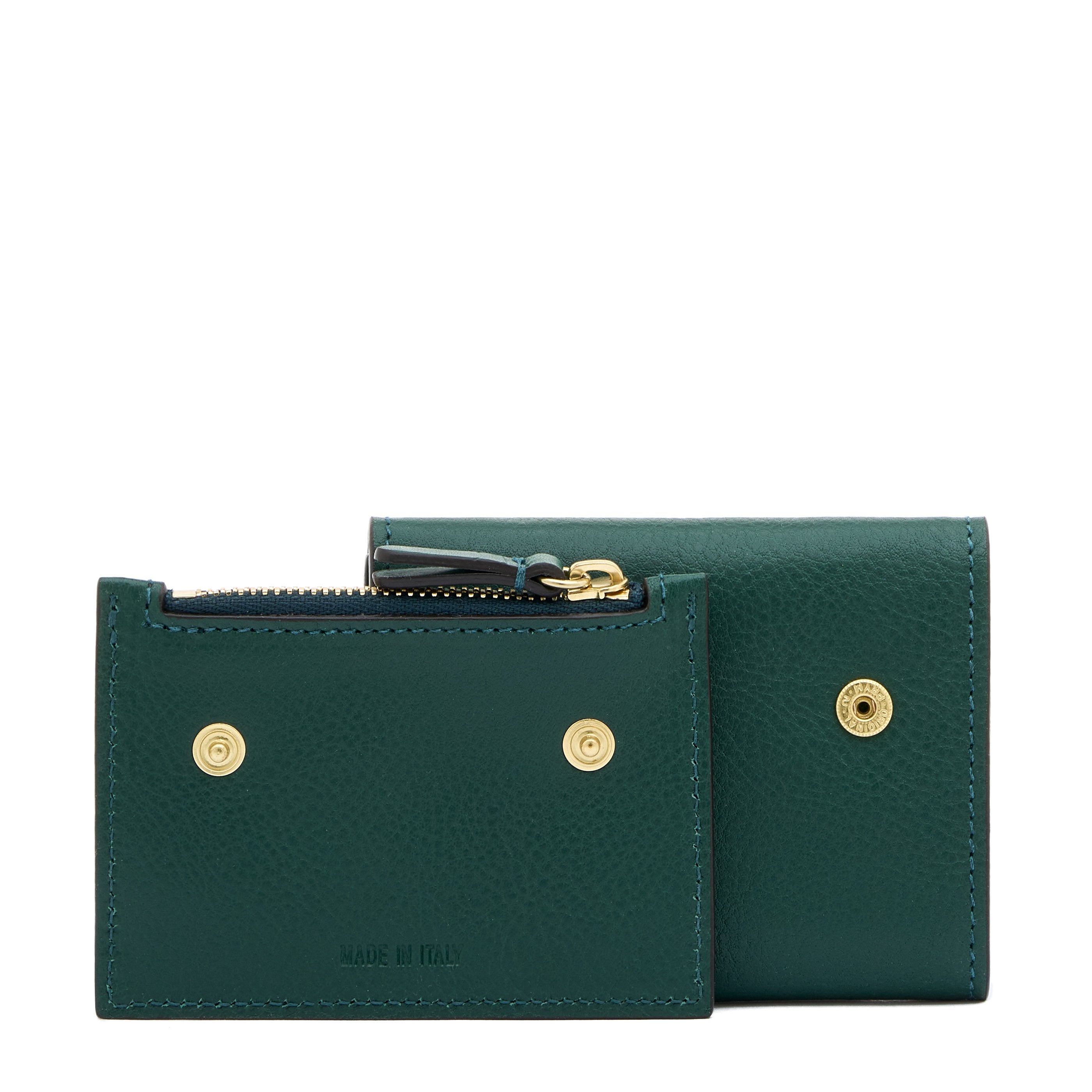 Anna | Portafoglio piccolo da donna in pelle colore verde oleandro — 
product detail view
 — 5 of 5