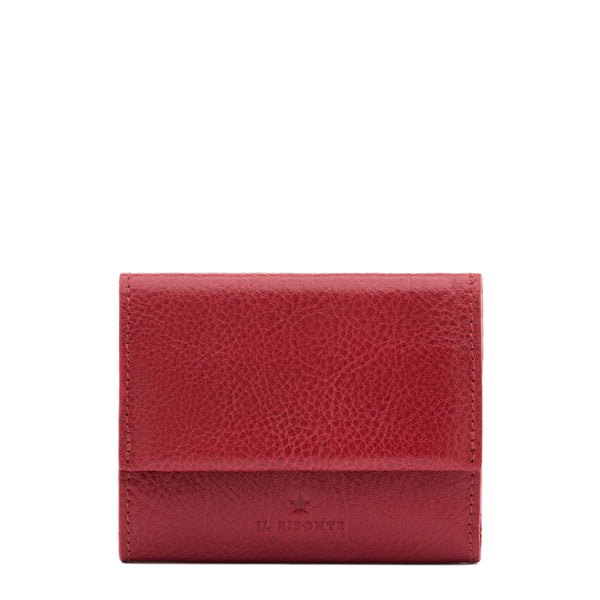 Anna | Portefeuille zippé pour femme en cuir couleur rouge