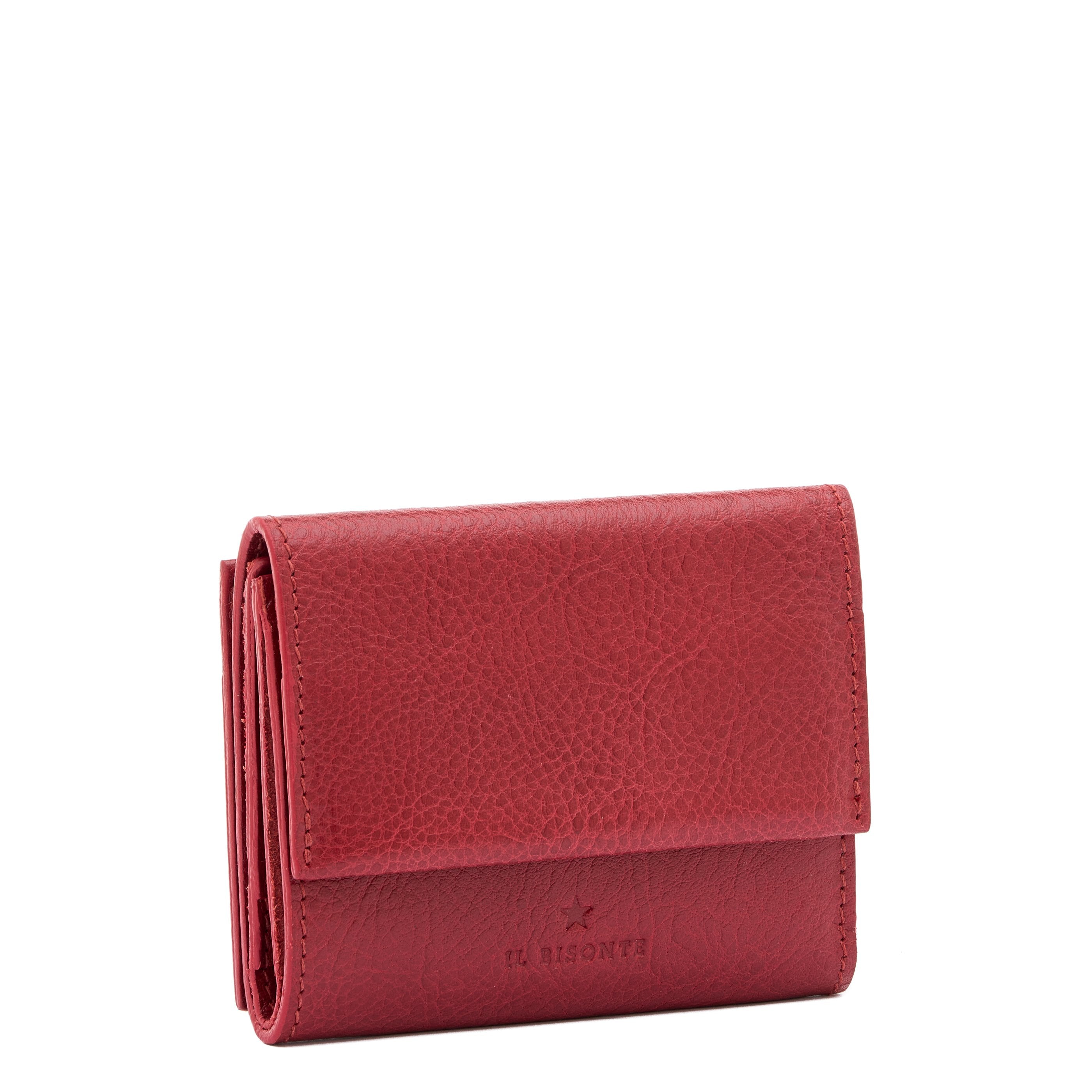 Anna | Portefeuille zippé pour femme en cuir couleur rouge