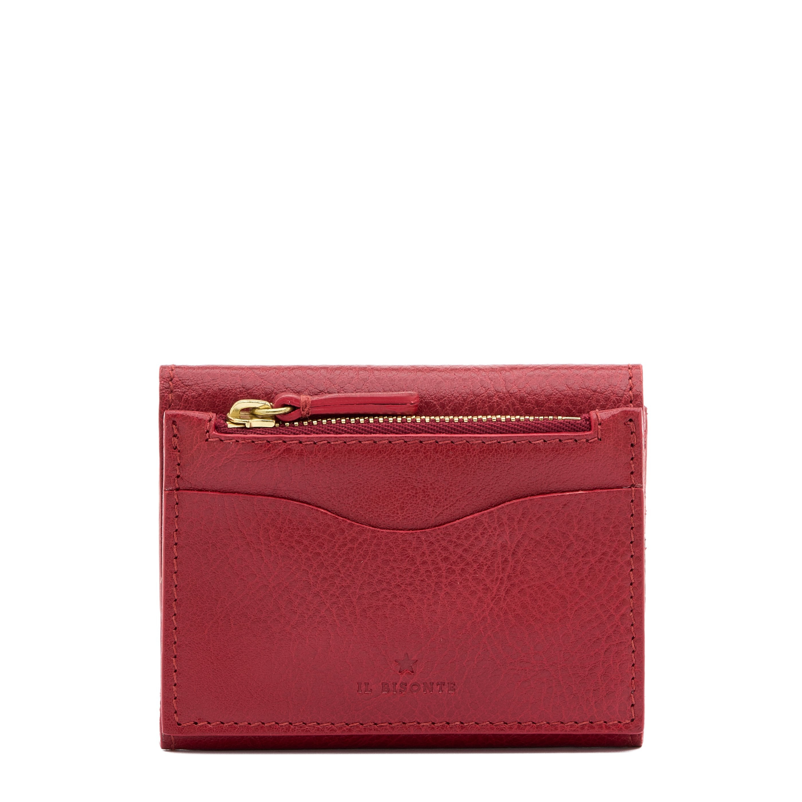 Anna | Portefeuille zippé pour femme en cuir couleur rouge