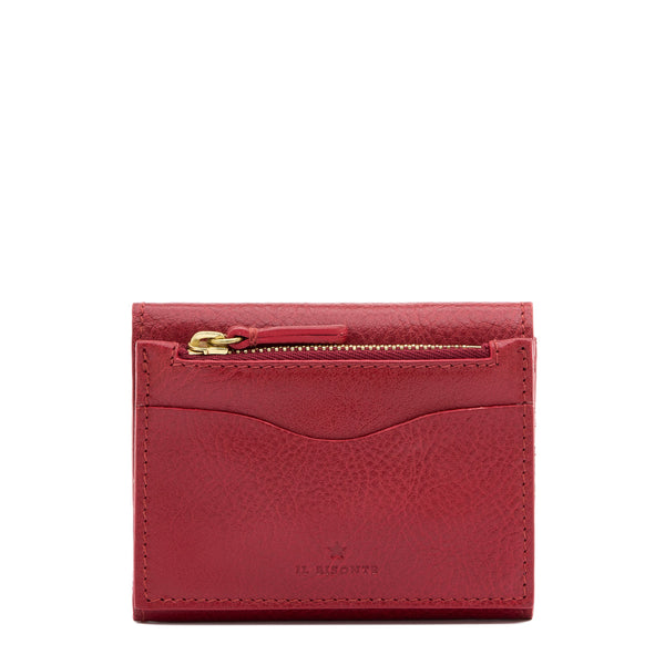Anna | Portefeuille zippé pour femme en cuir couleur rouge