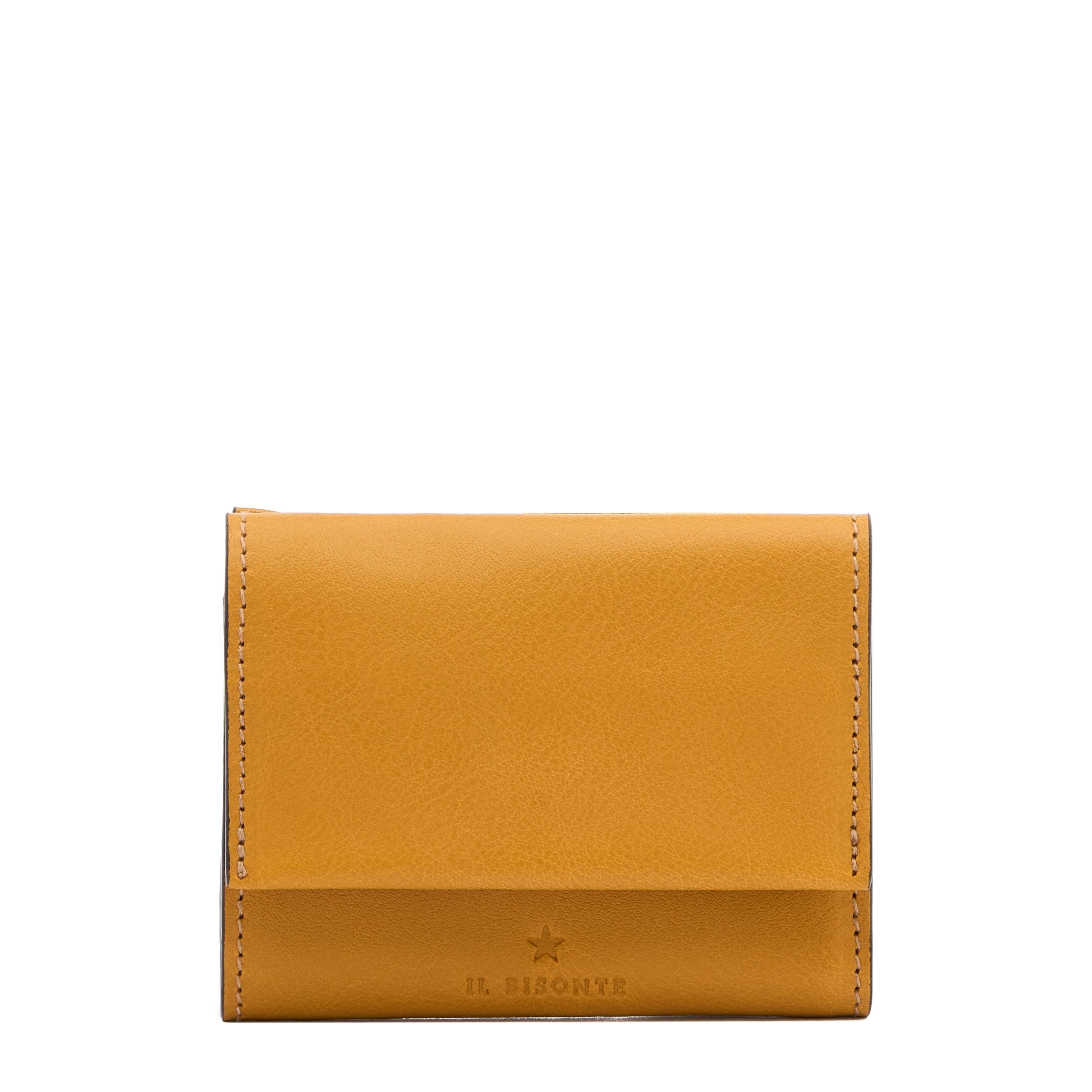 Anna | Portafoglio piccolo da donna in pelle colore giallo narciso — 
front view
 — 1 of 5