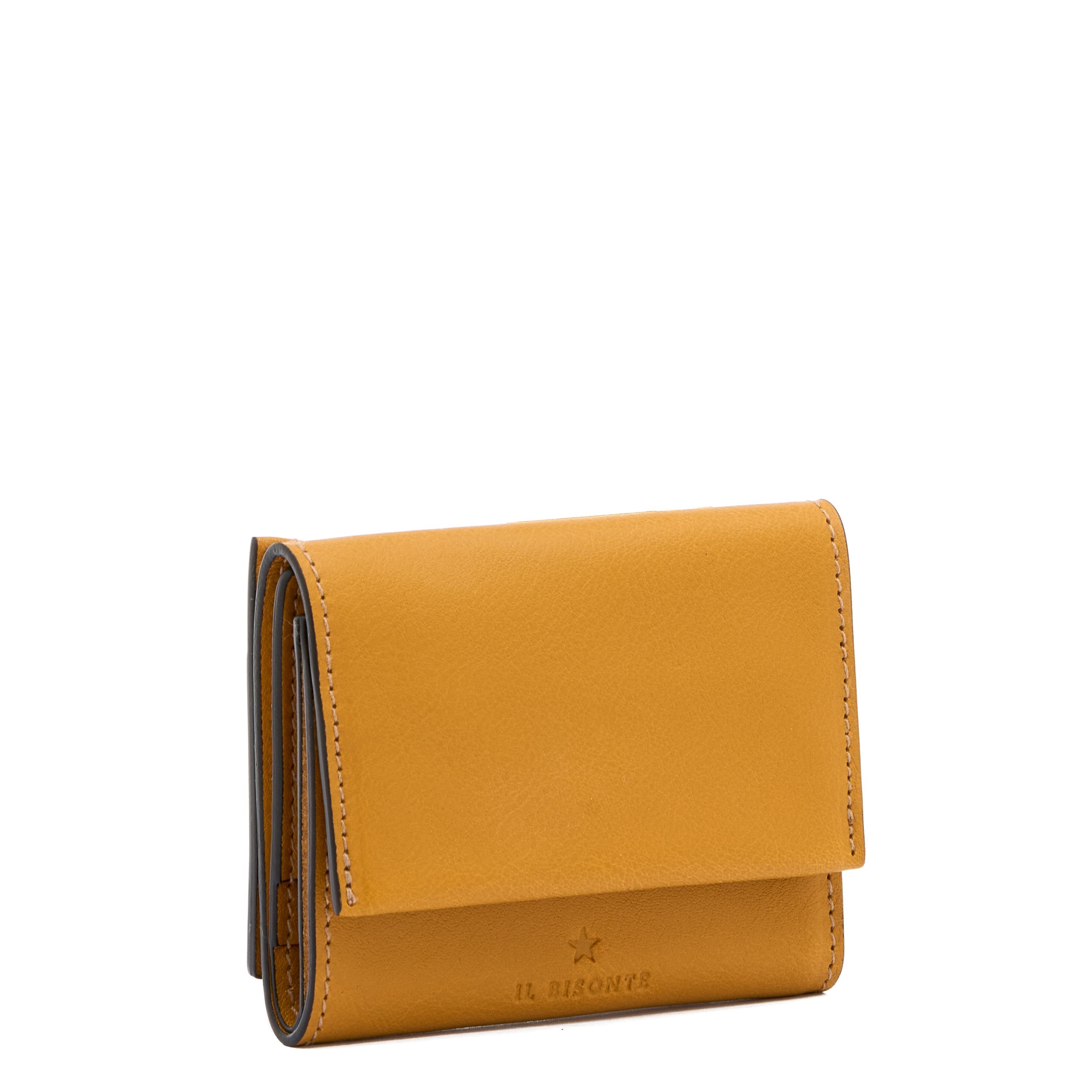 Anna | Portafoglio piccolo da donna in pelle colore giallo narciso — 
side view
 — 2 of 5